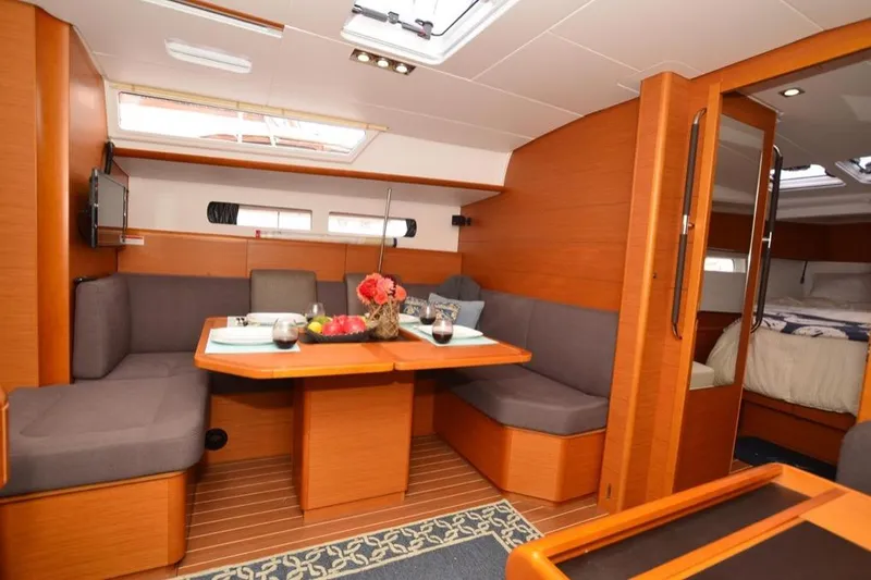 Slide: The Image of Storage compartment in Jeanneau Sun Odyssey 469 sailboat, year 2014. - 17