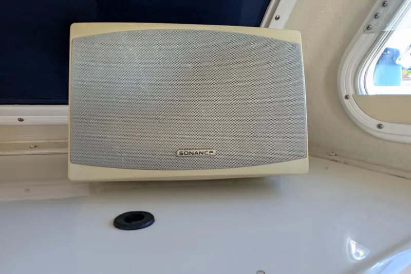 Slide: The Image of Sonance speaker inside 1989 Blackman Billfisher 26 boat, near window. - 31