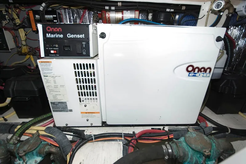 Slide: The Image of Onan marine generator in 2007 Cruisers Yachts 415 Express Motoryacht. - 29