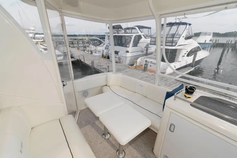 Slide: The Image of Interior of a 2007 Cruisers Yachts 415 Express Motoryacht at dock. - 8