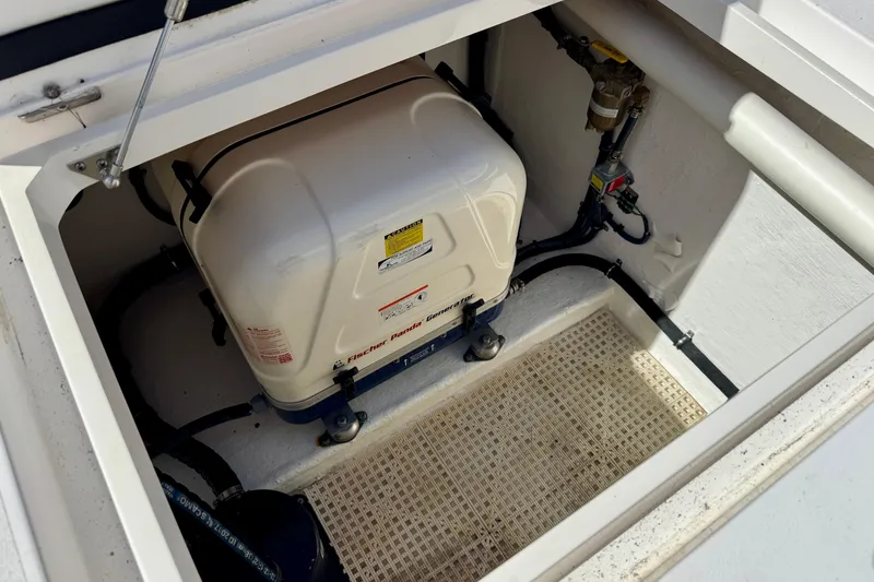 Slide: The Image of 2019 Intrepid 407 Cuddy engine compartment with Fischer Panda generator. - 23