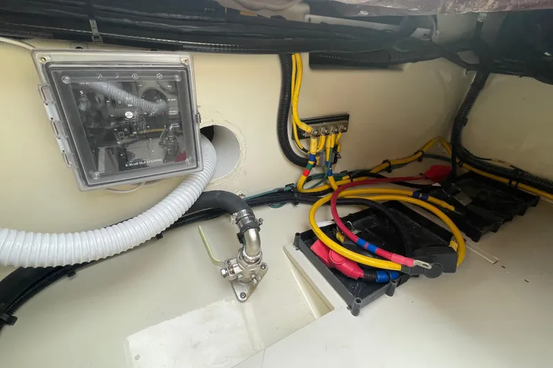 Slide: The Image of Electrical system of 2026 Chris-Craft 310 Catalina boat with wiring and components. - 18