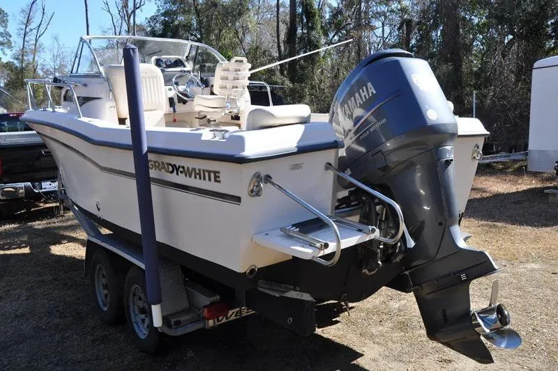 Slide: The Image of 2007 Grady-White Seafarer 226 boat with Yamaha outboard motor on trailer. - 4
