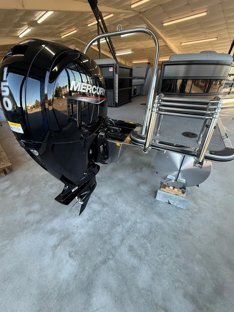 Slide: The Image of 2026 Bentley Pontoons 223 Bolt with Mercury 150 outboard motor. - 8