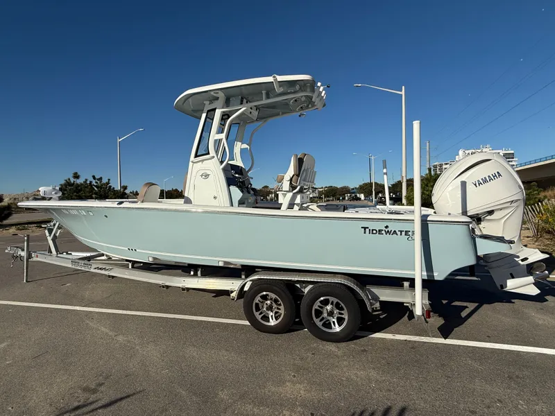 Slide: The Image of 2024 Tidewater 2500 Carolina Bay Custom boat on trailer. - 4