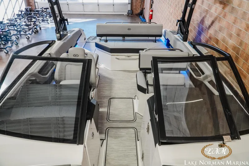 Slide: The Image of 2026 Cobalt R6 boat interior with sleek seating and modern design at Lake Norman Marina. - 23
