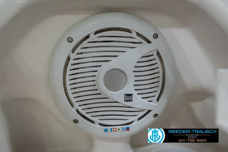 Slide: The Image of Close-up of a Dual speaker on a 2002 Hurricane SunDeck Sport 232 OB boat. - 45