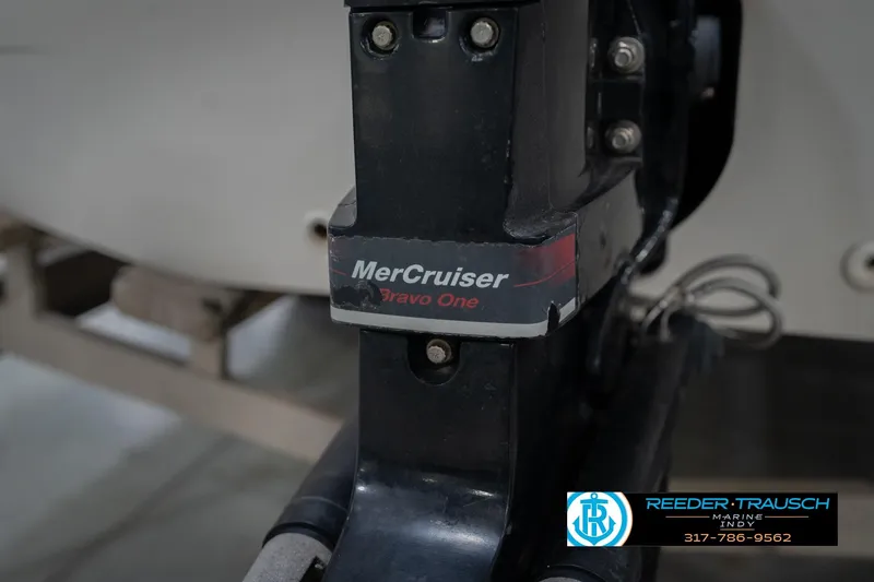 Slide: The Image of MerCruiser Bravo One engine on 2002 Hurricane SunDeck Sport 232 OB boat. - 50