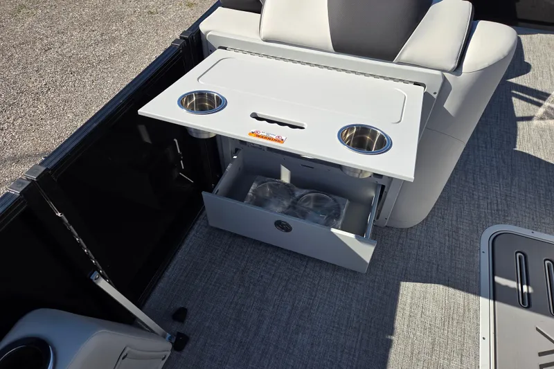 Slide: The Image of 2026 Avalon Platinum LSZ 2585 Quad Lounger Shift with built-in cup holders and storage drawer. - 10