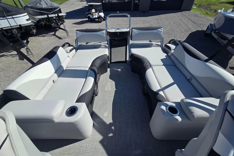 Slide: The Image of 2026 Avalon Platinum LSZ 2585 Quad Lounger Shift with luxurious seating and cup holders. - 8