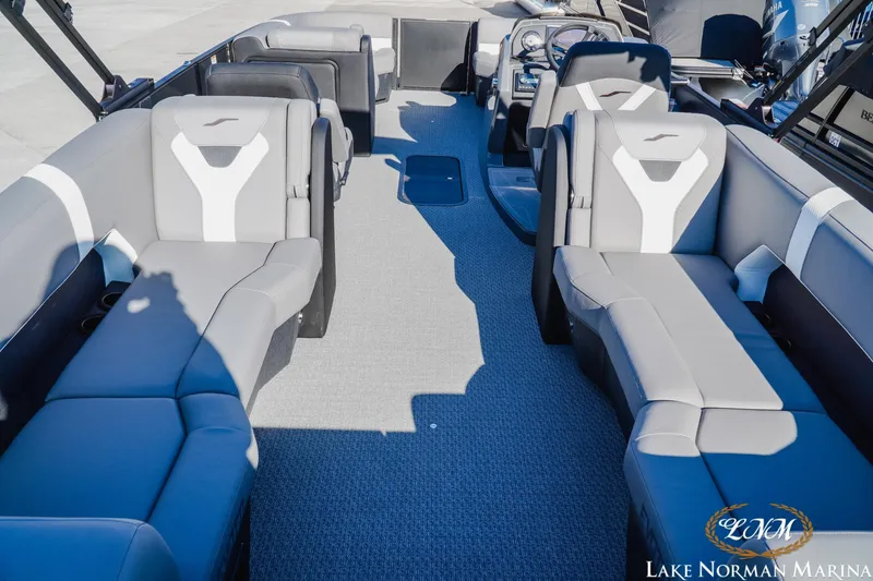 Slide: The Image of Interior of 2026 Evotti 523QL boat with spacious seating at Lake Norman Marina. - 5