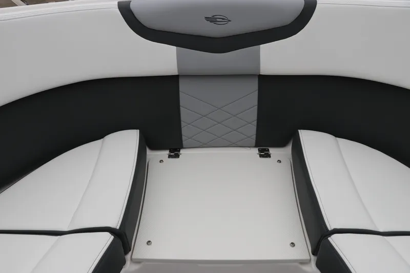 Slide: The Image of Interior seating of 2026 Chaparral 270 OSX boat, featuring modern design and comfortable upholstery. - 45