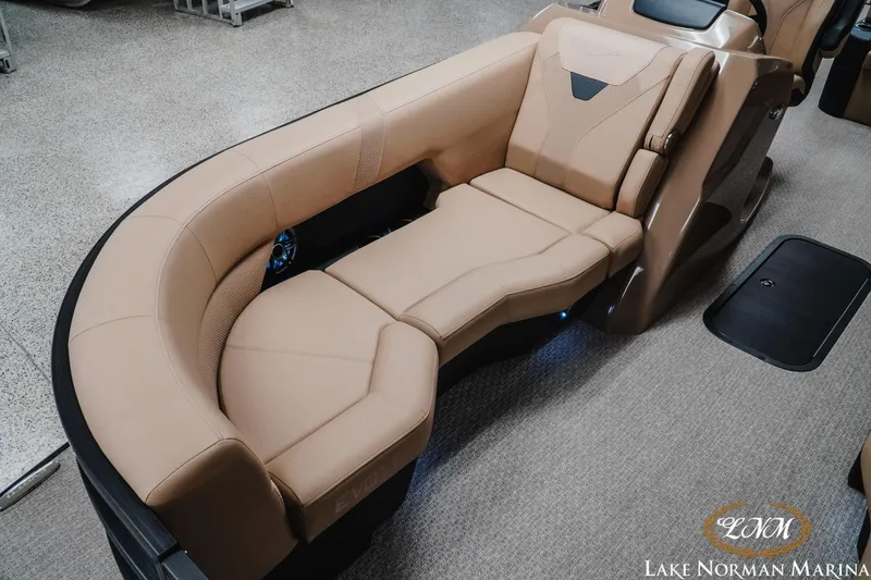 Slide: The Image of Luxurious beige seating in 2026 Evotti 523CS boat, Lake Norman Marina. - 17