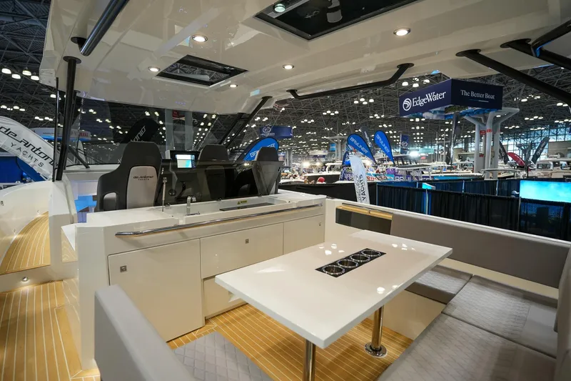 Slide: The Image of Interior of De Antonio Yachts D36, 2026, at a boat show. - 9