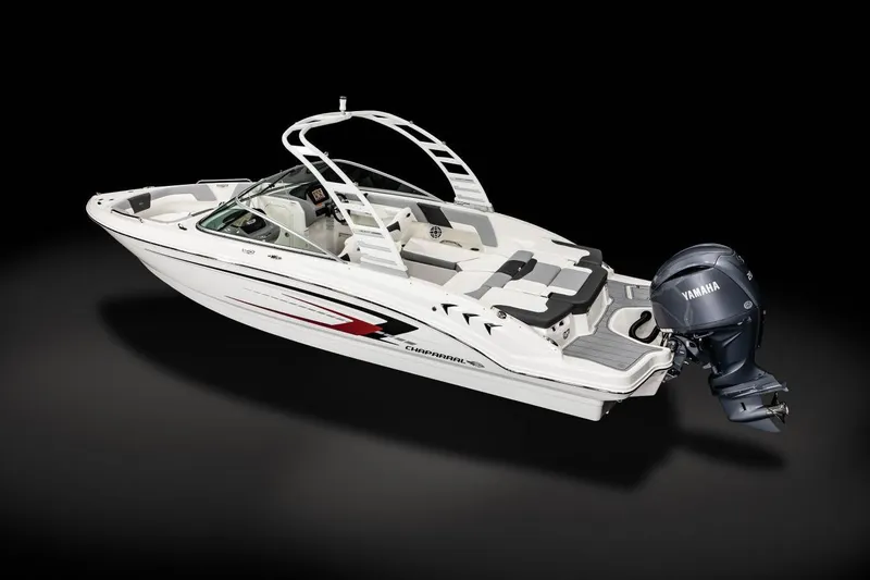 Slide: The Image of Manufacturer Provided Image: 2025 Chaparral 23 SSi OB boat with Yamaha outboard motor on black background. - 5