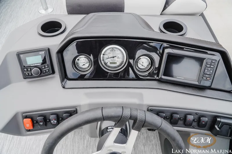 Slide: The Image of Dashboard of 2026 Bennington 22SSB SNAP boat with gauges and controls. - 14