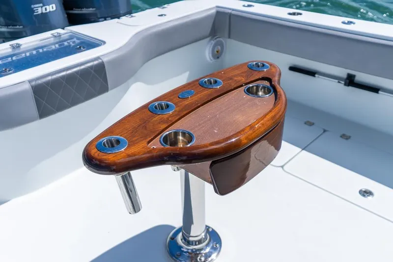 Slide: The Image of Luxury Freeman 37VH 2018 boat with wooden rod holder and Yamaha 300 engines. - 42