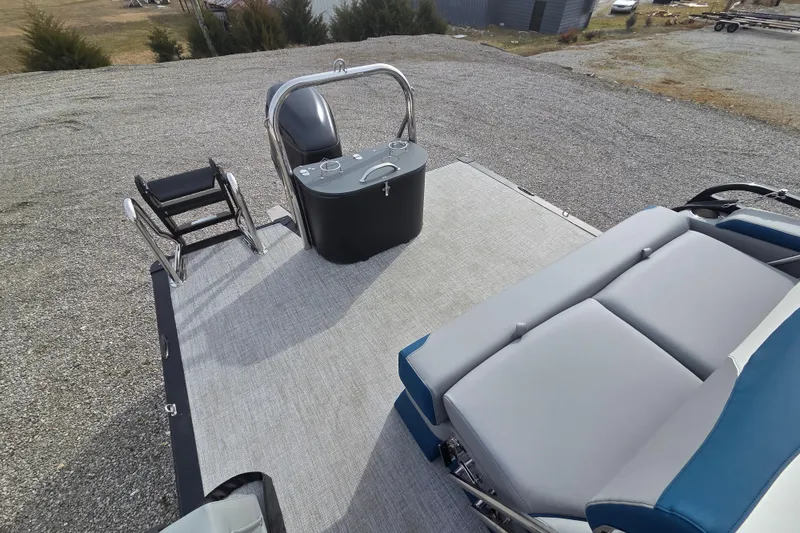 Slide: The Image of 2026 Avalon Platinum LSZ 2585 Cruise Rear Bench with sleek seating and modern design. - 14