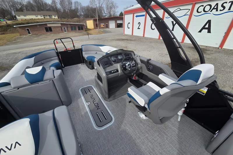 Slide: The Image of 2026 Avalon Platinum LSZ 2585 Cruise Rear Bench interior with modern seating and controls. - 9