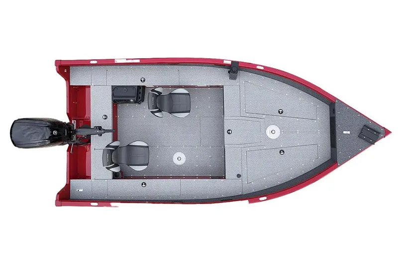 Slide: The Image of Interior of 2026 Lund 1700 Explorer Tiller boat, featuring seating and control panel. - 8