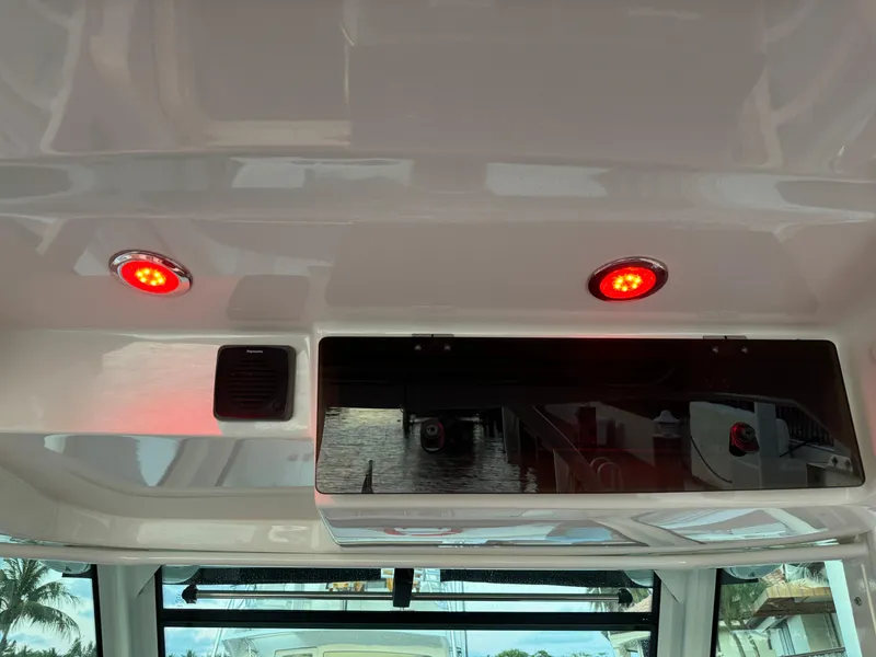 Slide: The Image of Ceiling view of 2017 Boston Whaler 370 Outrage with red LED lights. - 27