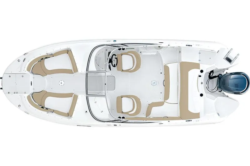 Slide: The Image of Manufacturer Provided Image: Top view of a 2017 Stingray 234 LR boat with beige seating. - 5