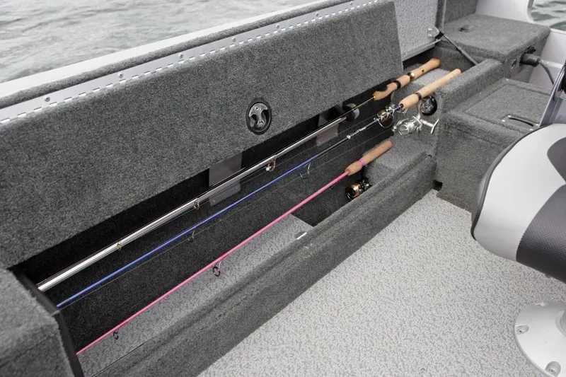 Slide: The Image of Manufacturer Provided Image: 2021 Lund 1775 Pro Guide fishing rod storage compartment. - 26
