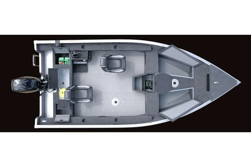 Slide: The Image of Manufacturer Provided Image: 2021 Lund 1775 Pro Guide fishing boat, top view, spacious deck, dual seats, and storage compartments. - 29
