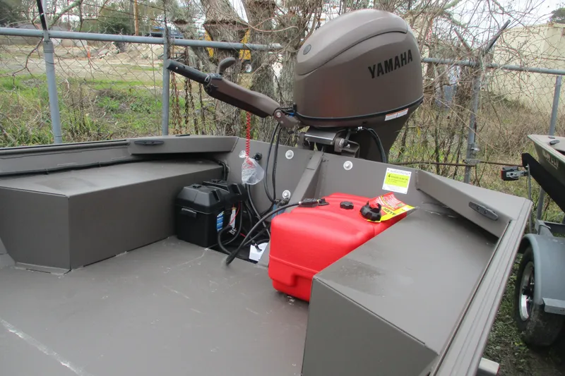 Slide: The Image of 2026 Alweld 1756 Marsh boat with Yamaha motor and red fuel tank. - 5