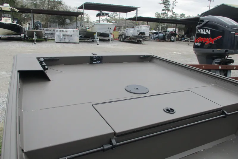 Slide: The Image of 2026 Alweld 1756 Marsh boat with Yamaha VMAX engine in a dealership lot. - 9