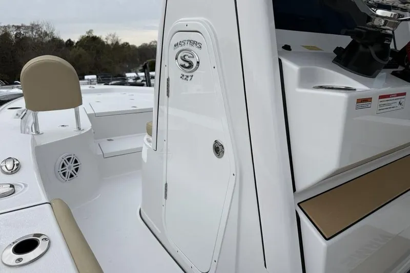 Slide: The Image of 2026 Sportsman Masters 227 Bay Boat, featuring sleek design and modern amenities. - 35