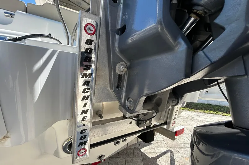 Slide: The Image of 2022 Key West 219 FS boat with Bob's Machine jack plate detail. - 11