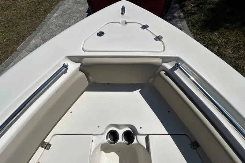 Slide: The Image of 2022 Key West 219 FS boat bow with seating and storage compartment. - 36