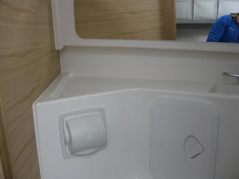 Slide: The Image of Modern bathroom in 2024 Nimbus T9 with sleek design and wooden accents. - 35