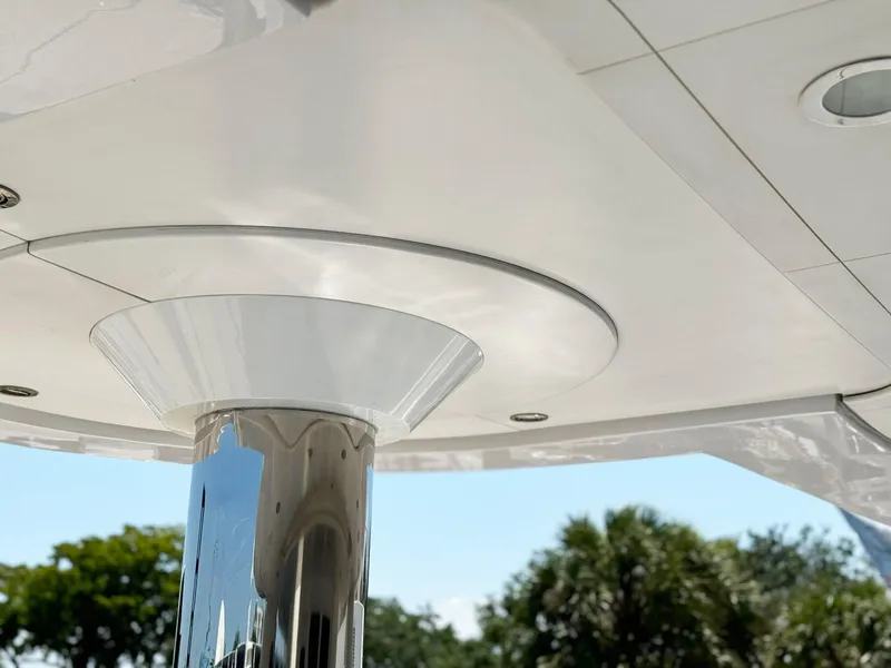Slide: The Image of Close-up of Cheoy Lee 145 Global Series yacht's sleek, modern deck design, 1996 model. - 15