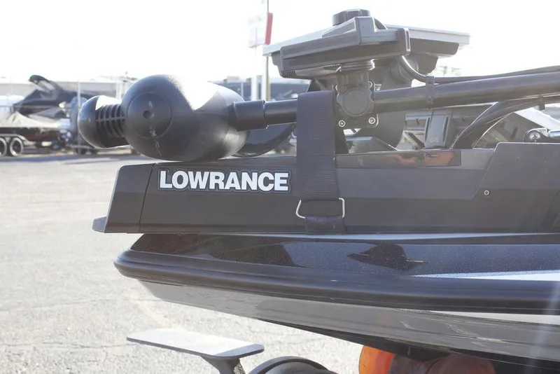 Slide: The Image of 2023 Skeeter ZXR21 boat with Lowrance equipment, close-up view. - 18