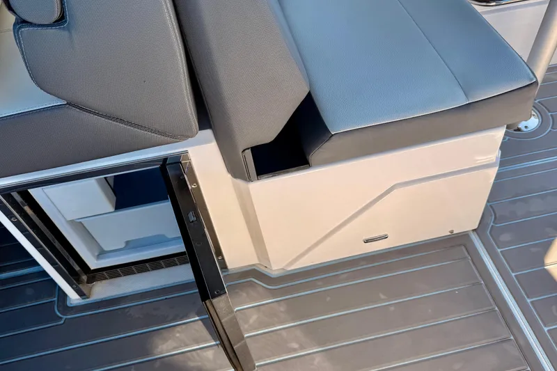 Slide: The Image of 2022 New Cruiser Yachts GLS 38 interior with cityscape and water view. - 51