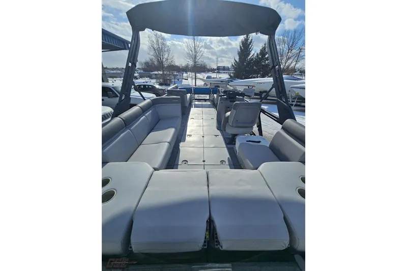 Slide: The Image of 2023 Sea-Doo Switch Cruise 21 interior with spacious seating and modern design. - 44