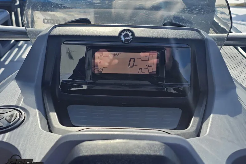 Slide: The Image of 2023 Sea-Doo Switch Cruise 21 dashboard display with digital speedometer and controls. - 71