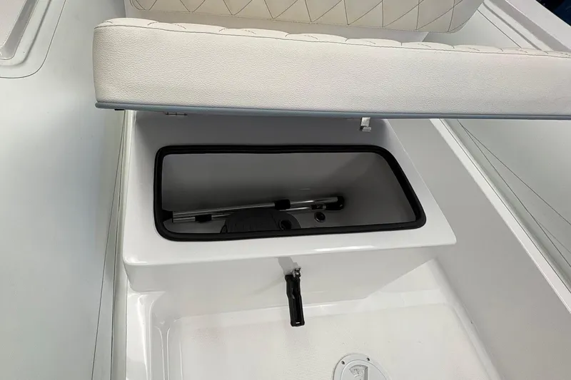 Slide: The Image of 2025 Novurania DL 550 boat with Yamaha 115, featuring sleek white interior and modern design. - 6