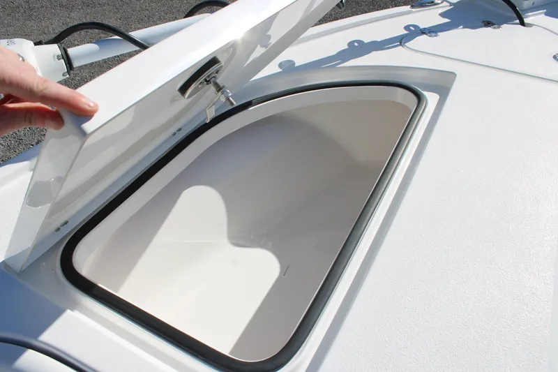 Slide: The Image of Open storage compartment on 2026 Blazer Bay 2440 boat, showcasing interior space. - 41