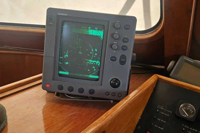 Slide: The Image of Radar display on 1988 Cheoy Lee 51 Long Range Cockpit Motor Yacht. - 15