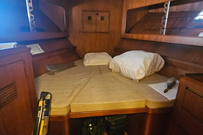 Slide: The Image of Cozy cabin interior of 1988 Cheoy Lee 51 Long Range Cockpit Motor Yacht. - 40
