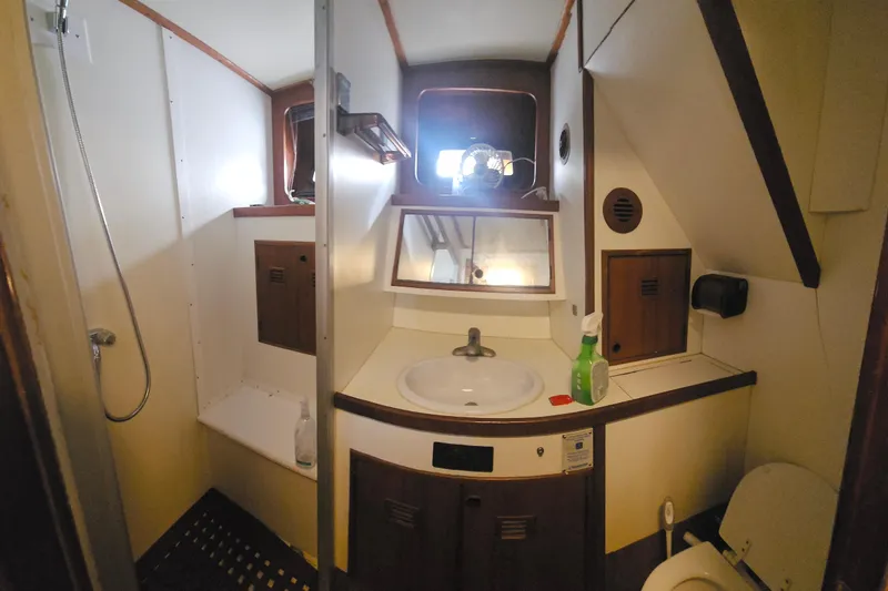 Slide: The Image of Bathroom interior of 1988 Cheoy Lee 51 Long Range Cockpit Motor Yacht. - 41