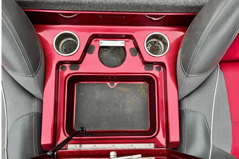 Slide: The Image of 2018 Ranger Z518 Comanche boat interior with cup holders and seating. - 8