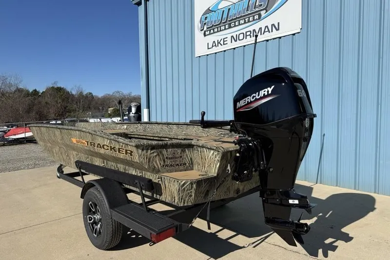 Slide: The Image of 2026 Tracker Grizzly 1756 T Marsh boat with Mercury engine at Foothills Marine Center. - 3