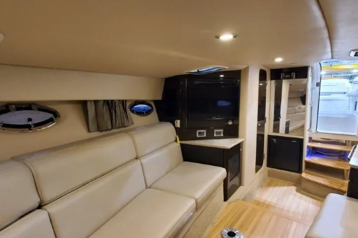 Slide: The Image of Luxurious interior of 2016 Formula 370 Super Sport yacht with beige seating and modern amenities. - 51