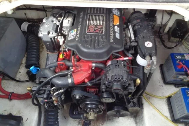 Slide: The Image of Engine compartment of a 2006 Chaparral Signature 240 boat with Volvo Penta engine. - 24