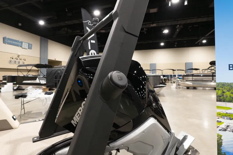 Slide: The Image of 2026 Alera M23Q boat displayed indoors, showcasing sleek design and modern features. - 16