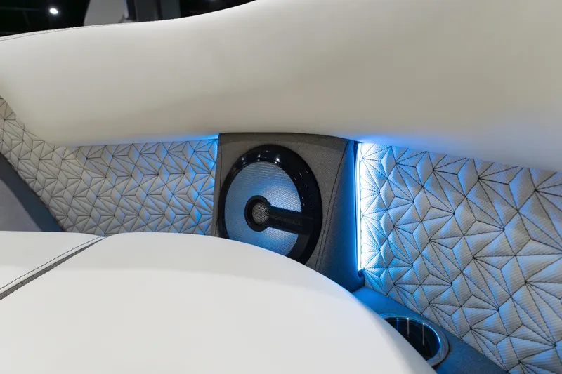 Slide: The Image of Luxurious interior of 2026 Alera M23Q with geometric patterns and ambient lighting. - 20
